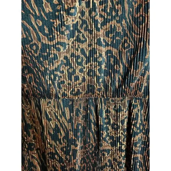 WAYF $138 Riverside Puff Sleeve Black Brown Animal Print Dress Size XL NO BELT - Picture 6 of 7